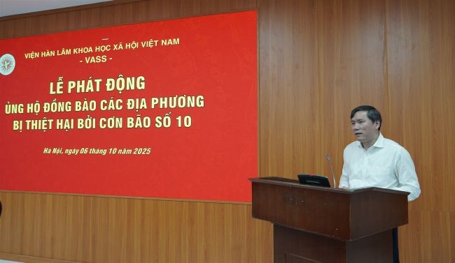 Viện Hàn lâm Khoa học xã hội Việt Nam phát động ủng hộ đồng bào các địa phương bị thiệt hại do bão số 10